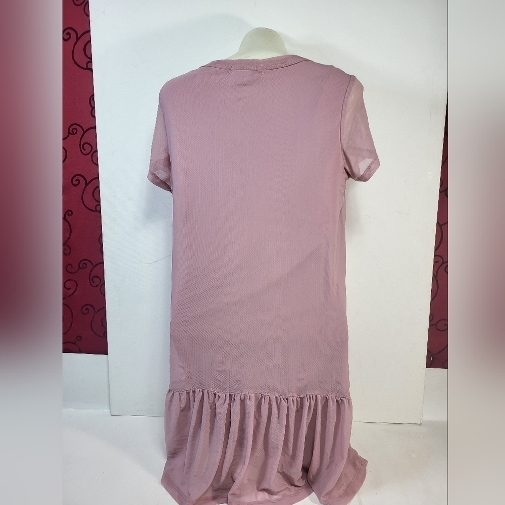 No Comment Pink Short Sleeve Ruffle Dress - Picture 6 of 9